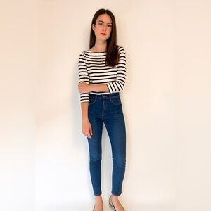 Sezane Dark Wash Skinny Crop Jeans